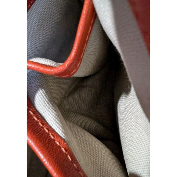 Tory Burch Priscilla Crossbody Hand Bag Frame Satchel Orange - Picture 11 of 16